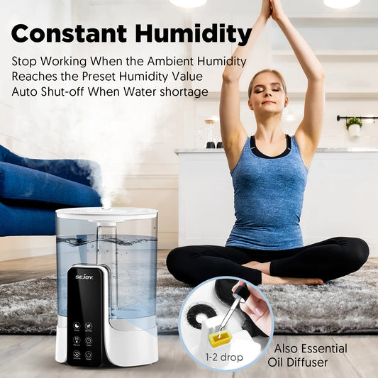 SEJOY 6L Air Humidifier Professional Large Capacity Home Humidifier Plant Mist Aroma Diffuser with Remote Control Timer