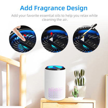 AROEVE Air Purifiers Fragrance for Bedroom Home Smoke Pollen Dander Hair Smell Air Cleaner with Sleep Speed Control 287 Sq.Ft