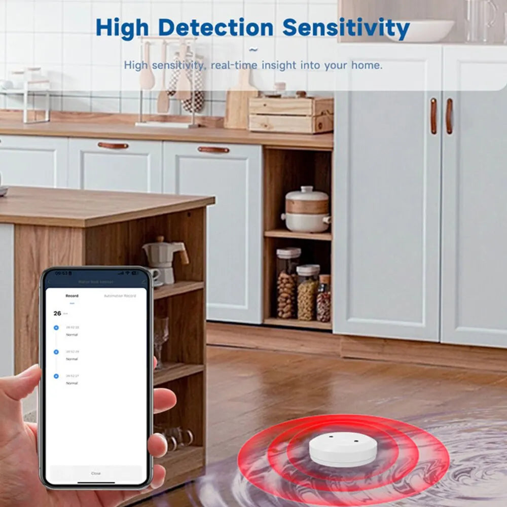 ONENUO Tuya ZigBee Smart Water Sensor Leak Detector Flood Water Leakage Alarm Smart Life Control Work With Zigbee Gateway
