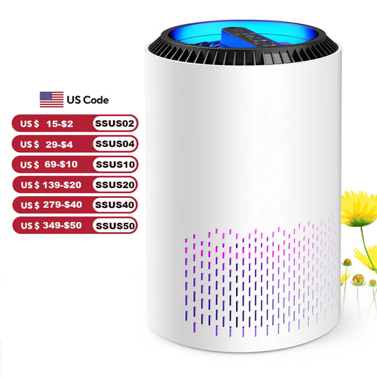 AROEVE Air Purifiers Fragrance for Bedroom Home Smoke Pollen Dander Hair Smell Air Cleaner with Sleep Speed Control 287 Sq.Ft