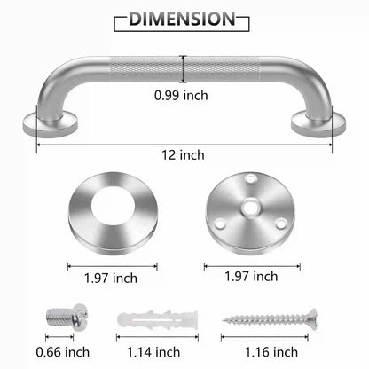 2 Pcs Shower Grab Bar 12 Inch Anti Slip Stainless Steel Shower Handrail for Bathroom