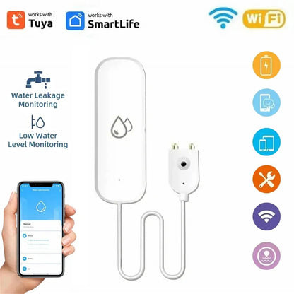 Tuya Smart WIFI Zigbee Water Leakage Sensor Alarm Water Detector Flood Leakage Sensor APP Remote Control Security Alarm System