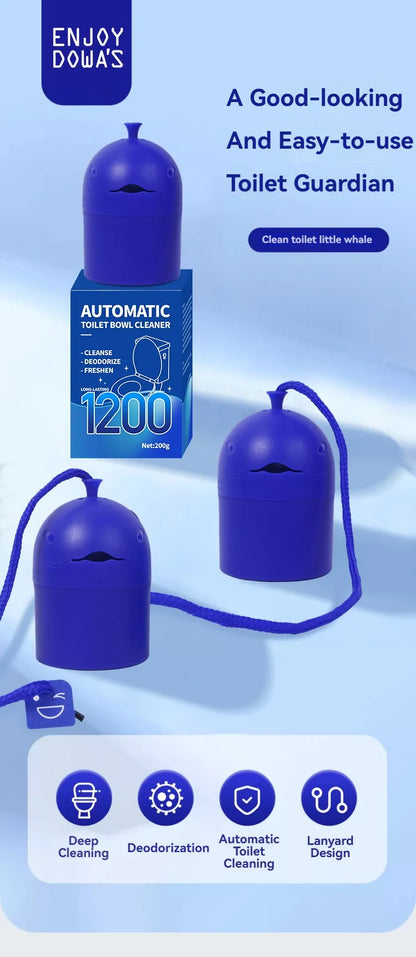 1 Bottle Automatic Toilet Cleaner "Toilet Whale" with Portable Design, 200G Gel, Slow-Release Cleaning