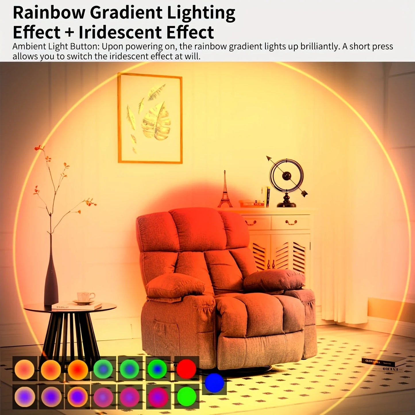 Rechargeable LED Night Light with Motion Sensor Wall Lamp RGB Gradient Ambient Light Dimmable Indoor Light Magnetic Step Lamp