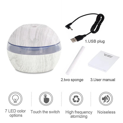 300ml Ultrasonic Humidifier cool mist maker with Timer and Auto Shut-Off essential oil Diffuser Ideal for Home Office